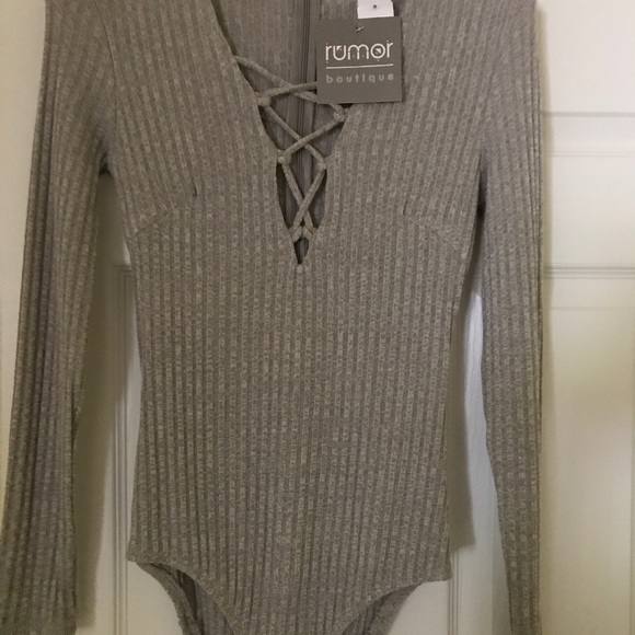 Rumor Gray Bodysuit from LF - Picture 4 of 6